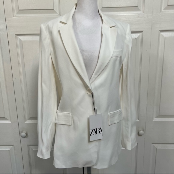 COPY - Zara Limited Edition Oyster White Flowing Blazer Size XS 8344 583 251 - Picture 5 of 15